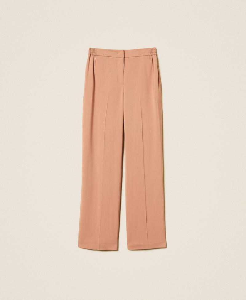 Straight twill trousers with pockets Dusty Pink Woman 262TP268G_00916_S0