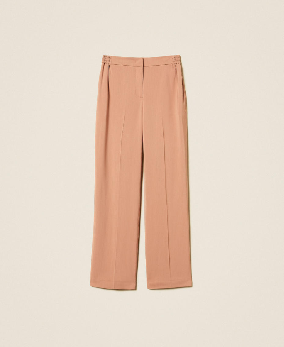 Straight twill trousers with pockets Dusty Pink Woman 262TP268G_00916_S0