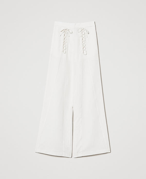 Pantaloni a palazzo in misto lino