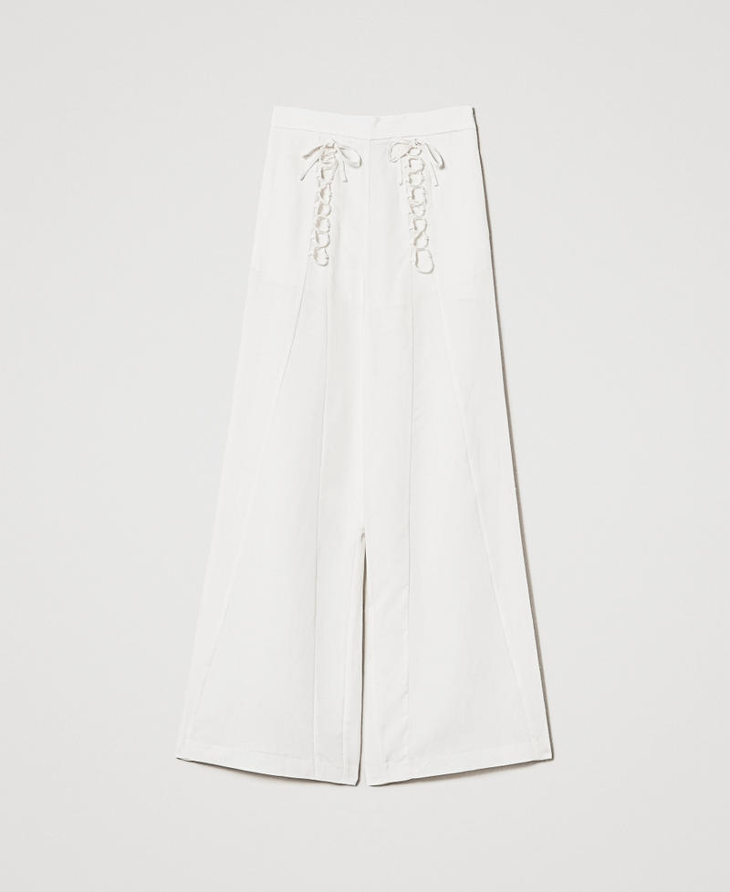 Linen-blend palazzo trousers White Snow Woman 251TT2071_00282_S0