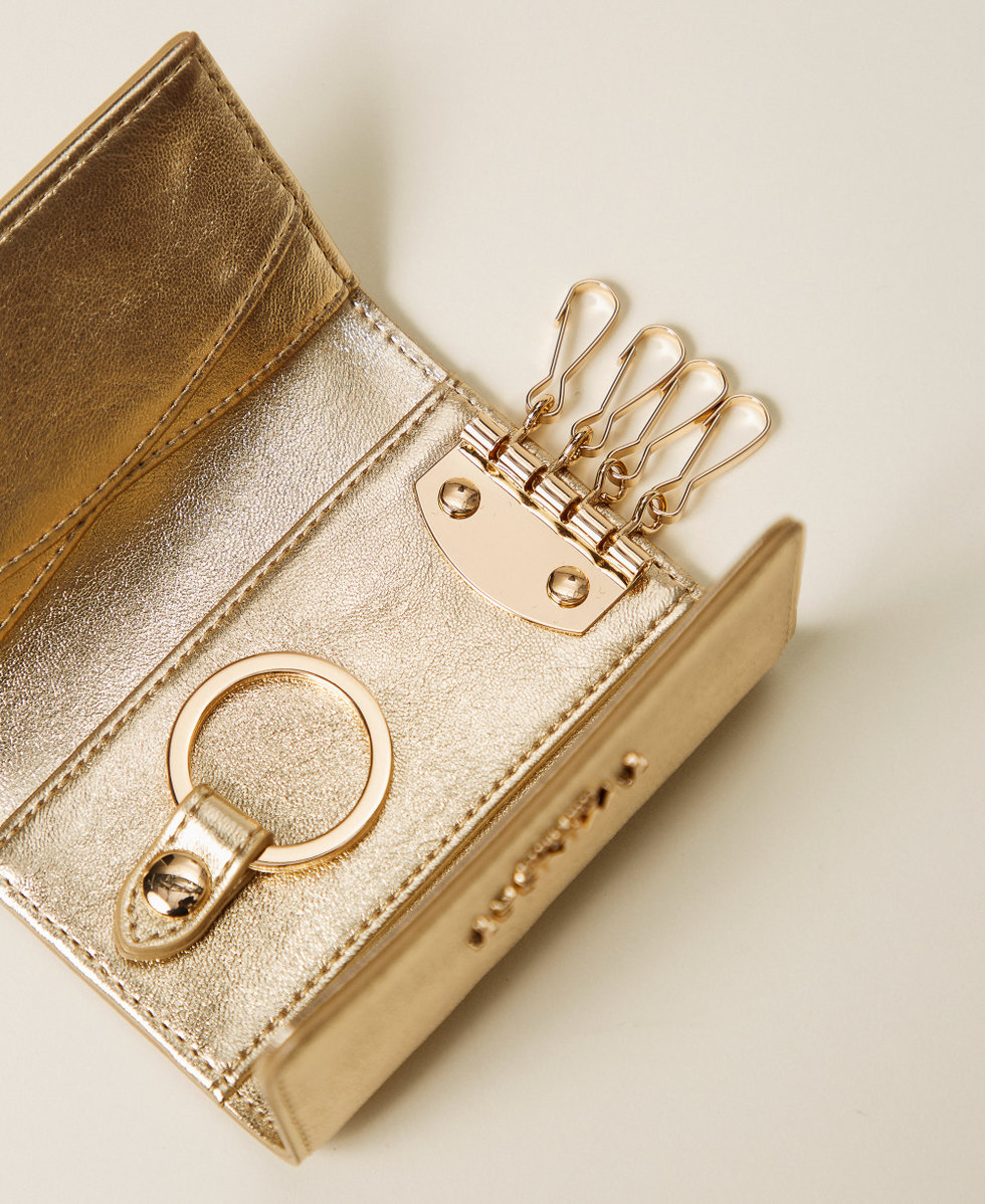 Key ring pouch with logo Yellow Gold Woman 261TH7039_10366_03
