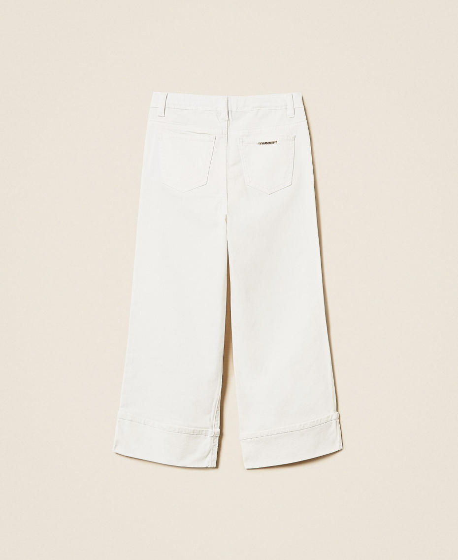 Girls&rsquo; wide-leg bull denim trousers Off White Girl 261GB2122_00526_S1