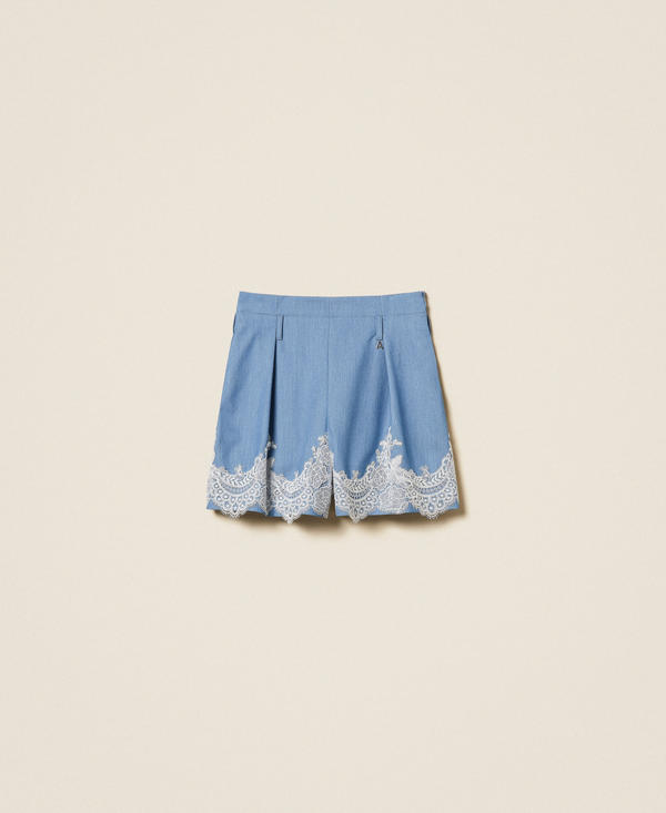 Shorts mit Spitze und G&uuml;rtel