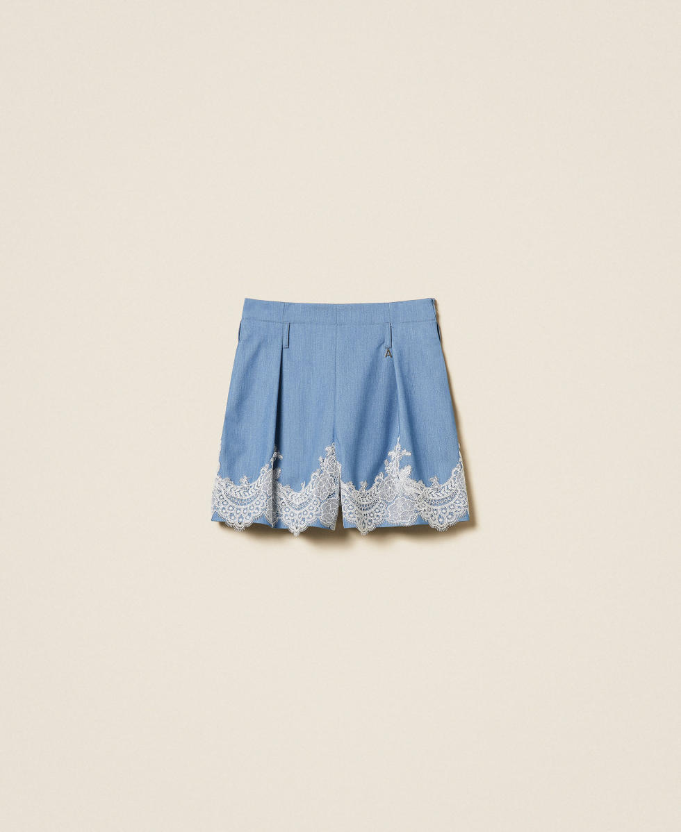 Shorts mit Spitze und G&uuml;rtel