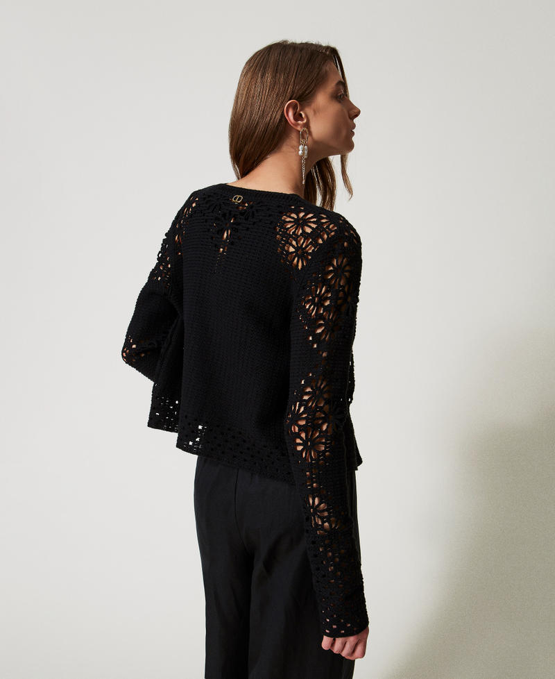 Floral crochet jacket Black Woman 251TT3200_00006_04