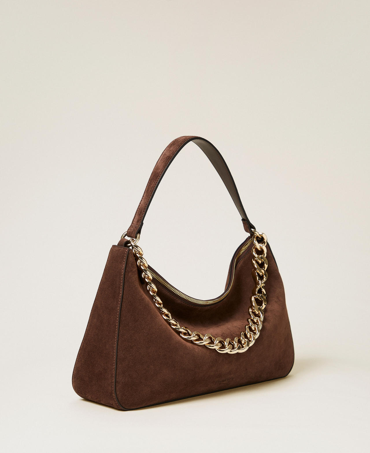 'Liliane' medium suede bag Coffee Woman 252TB7162_14240_01