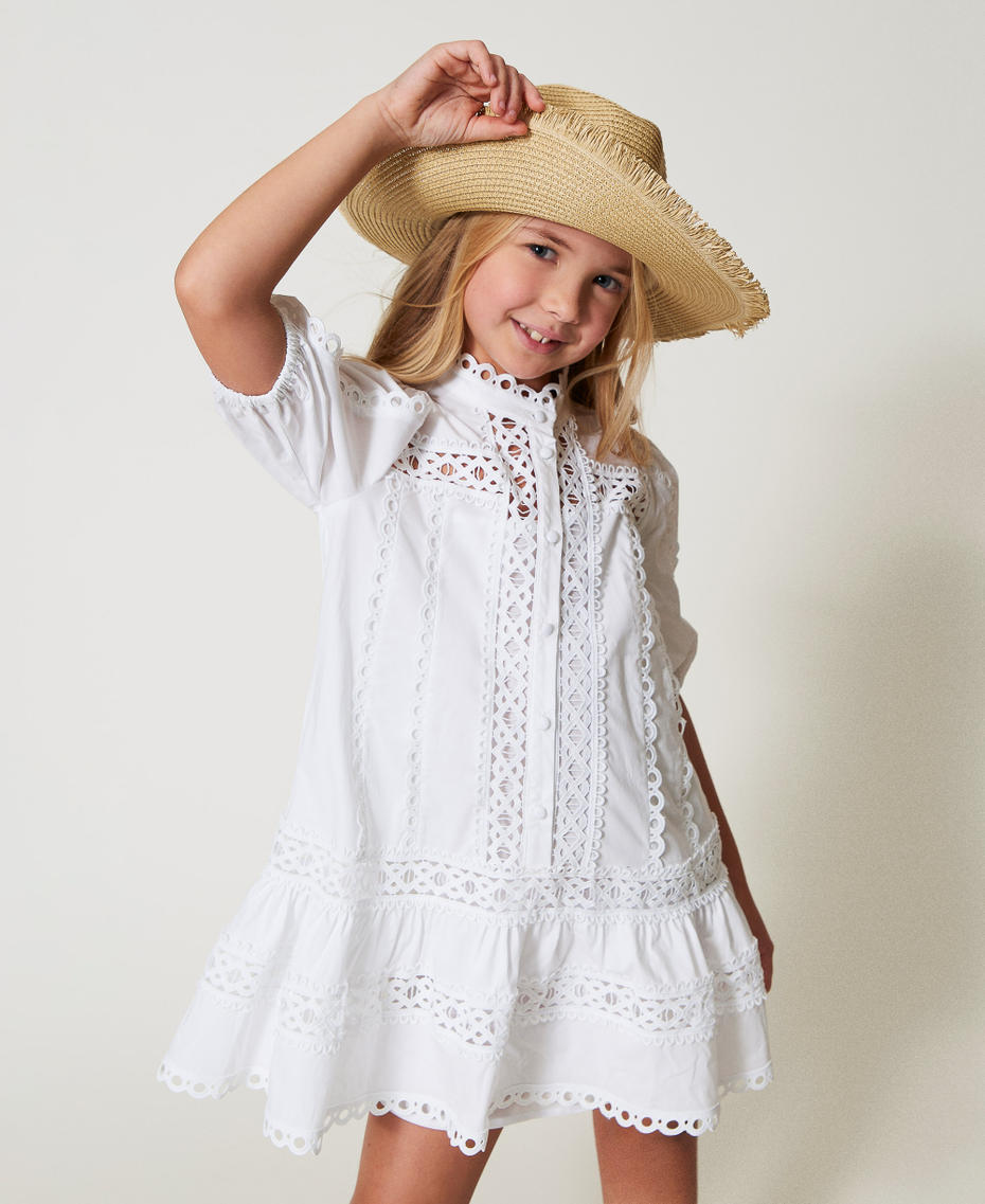Wide brim frayed hat Straw Girl 251GJ5020_00193_0T