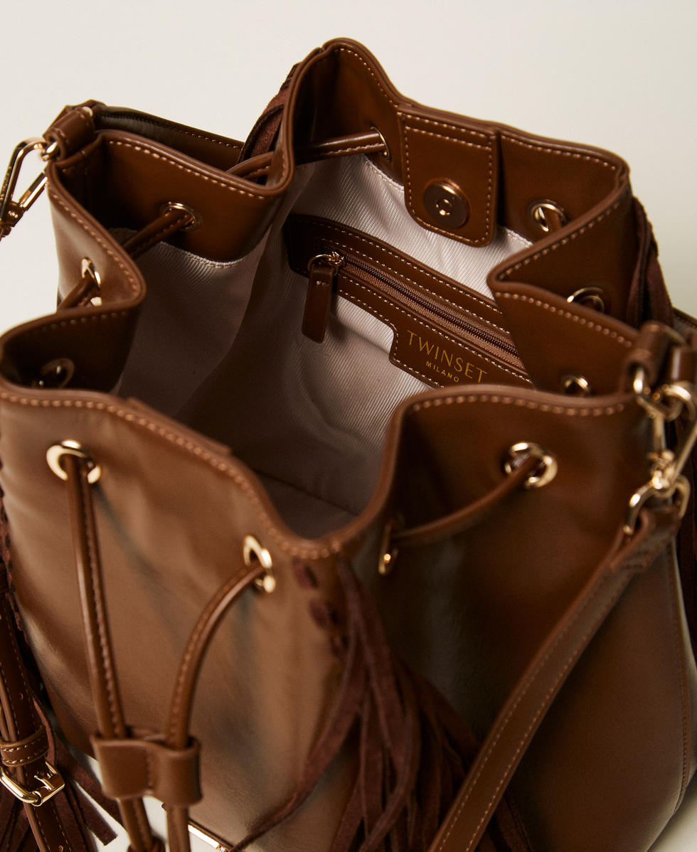 Sac seau &laquo;&nbsp;Melrose&nbsp;&raquo; avec franges Coffee Femme 252TB7120_00203_04