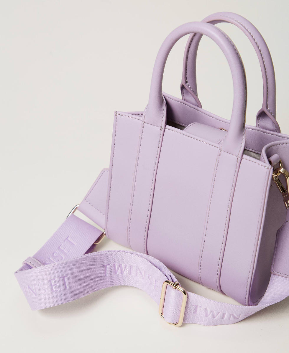 Borsa a tracolla effetto pelle con Oval T Pastel Violet Bambina 251GJ8013_11862_03