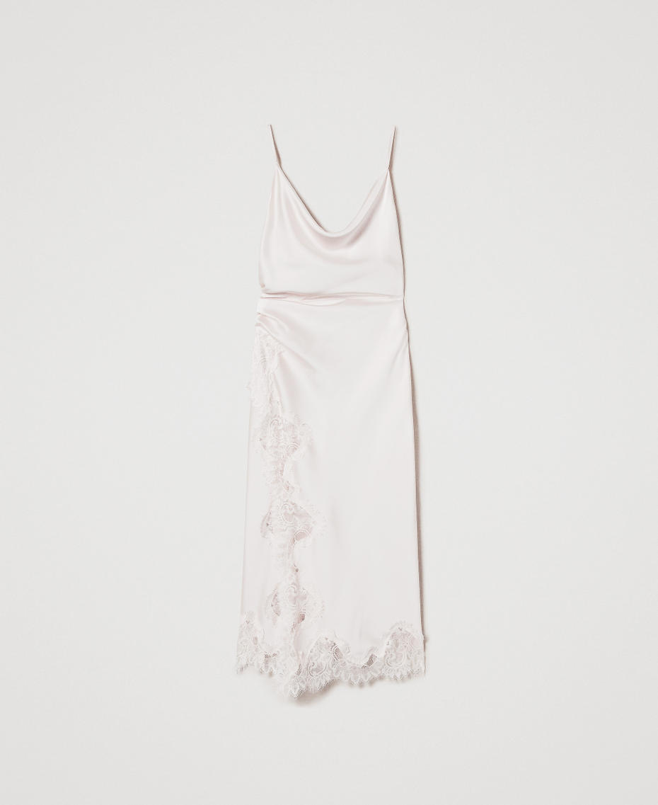 Midi satin and lace dress Old White Woman 251TQ2012_11748_S0