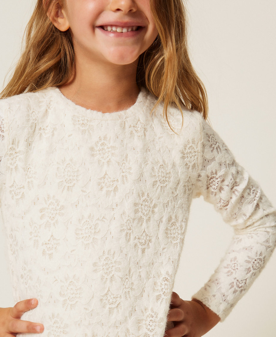 Kurzes Babykleid aus Spitze Wei&szlig; Schnee M&auml;dchen 262GB2121_00282_04