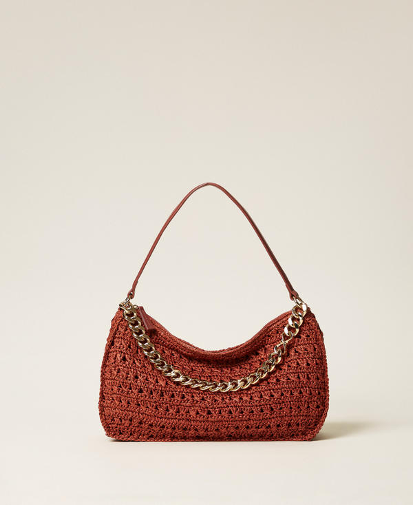 Large crocheted raffia Liliane bag