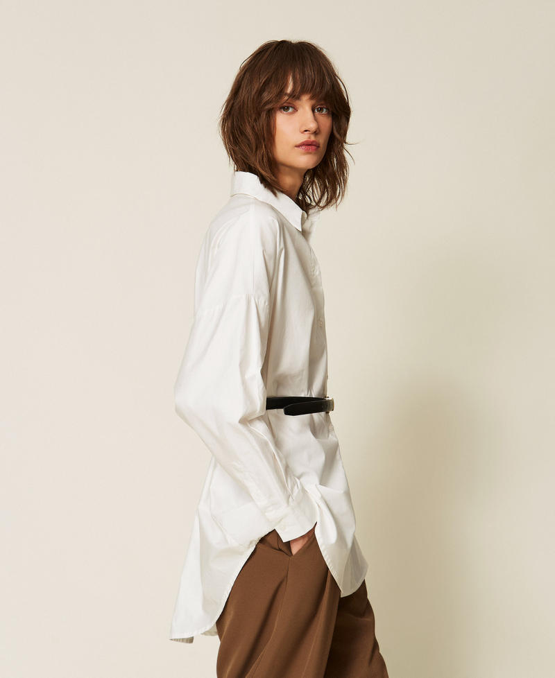 Poplin shirt with belt Off White Woman 262LI2APP_00526_02