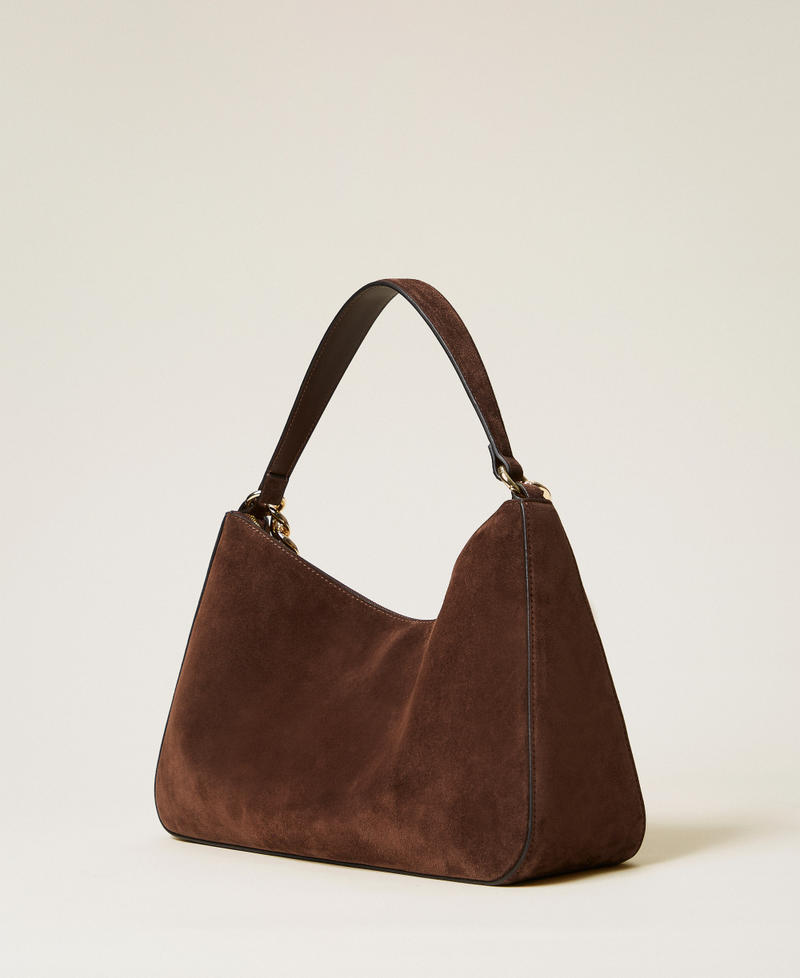 'Liliane' medium suede bag Coffee Woman 252TB7162_14240_02