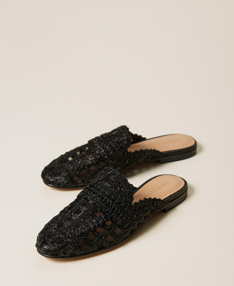 Мюли с вышивкой Черный женщина 261TGT072_00006_02