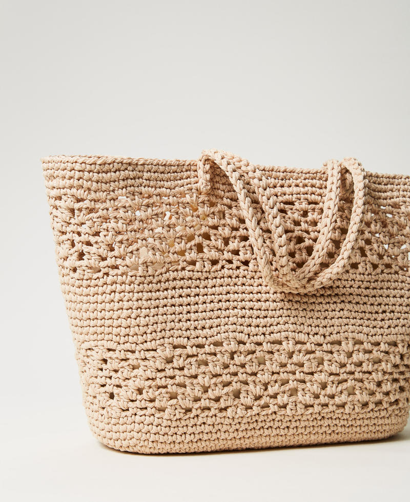 Gehäkelter Shopper „Bohemienne“ Natur Weiß Frau 251TD8110_00497_03