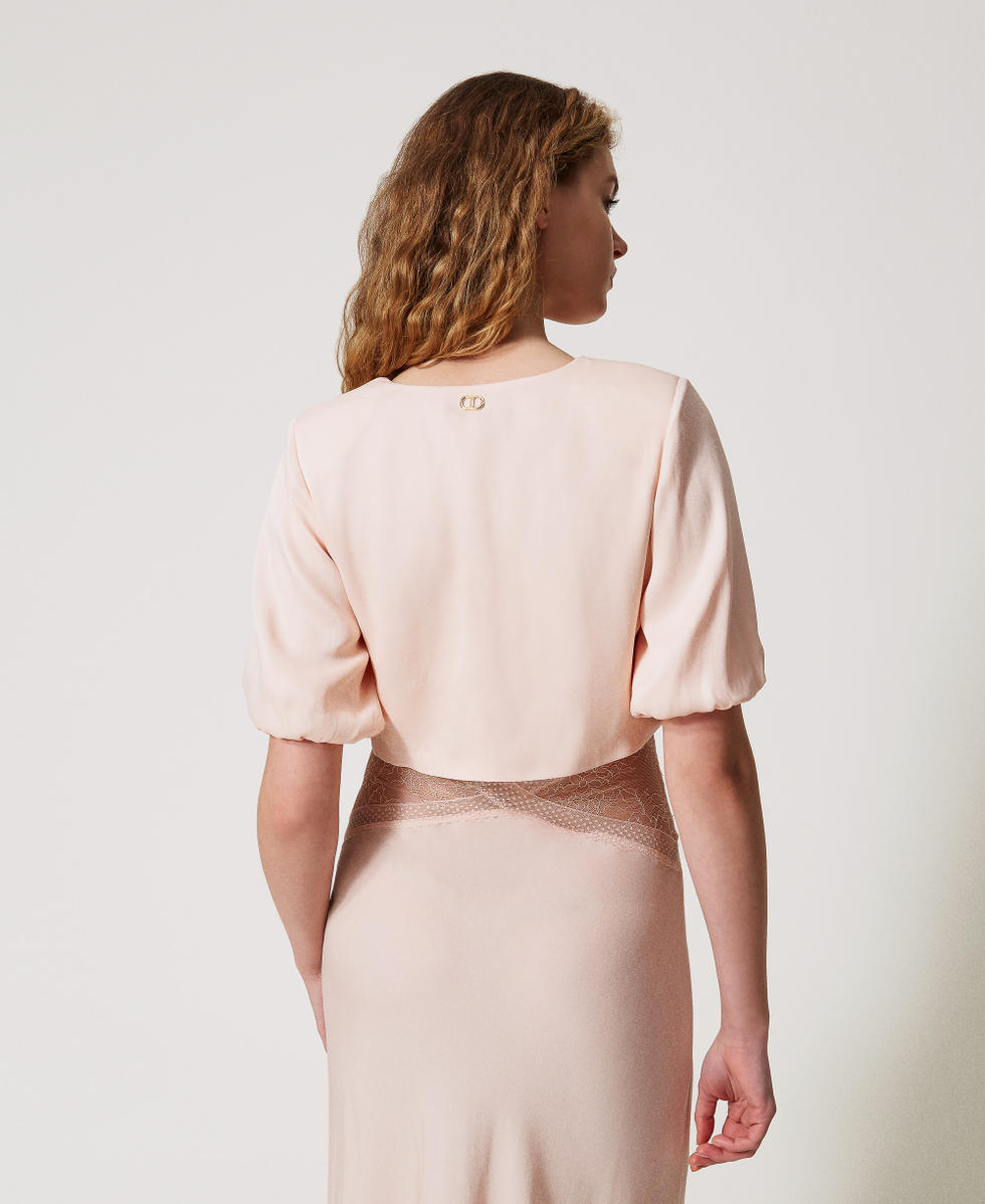 Satin shrug Bud Pink Woman 251TT2431_00690_03