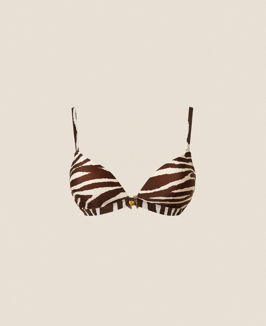 Triangle bra with animal print Zebra Print Woman 252LI6C22_12668_S0