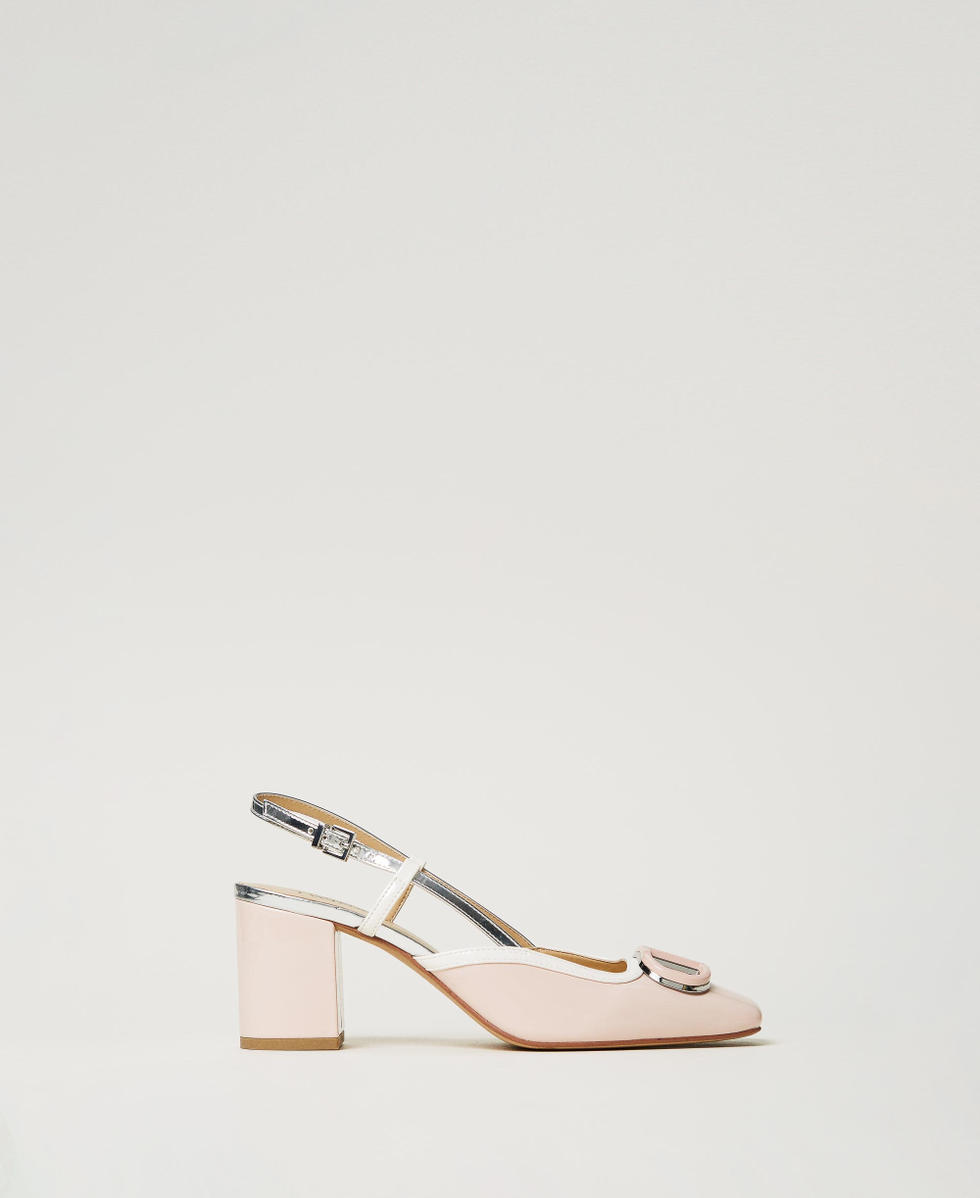 Лакированные туфли-слингбэки Двухцветный Розовое Пирожное/Серебряный женщина 251TCP070_12152_01