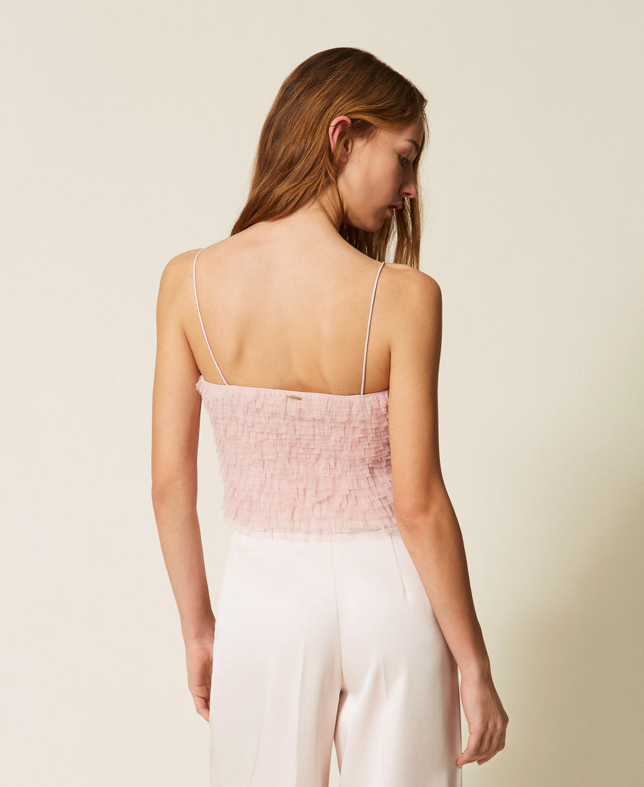 Top in tulle con balze Rosa "Danza" Donna 261TP2571_00816_04