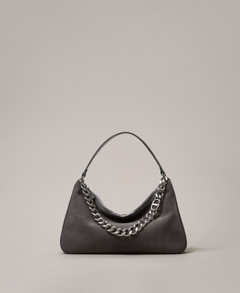 'Liliane' medium suede bag Medium Melange Grey/Nickel Woman 252TB7162_12830_PS