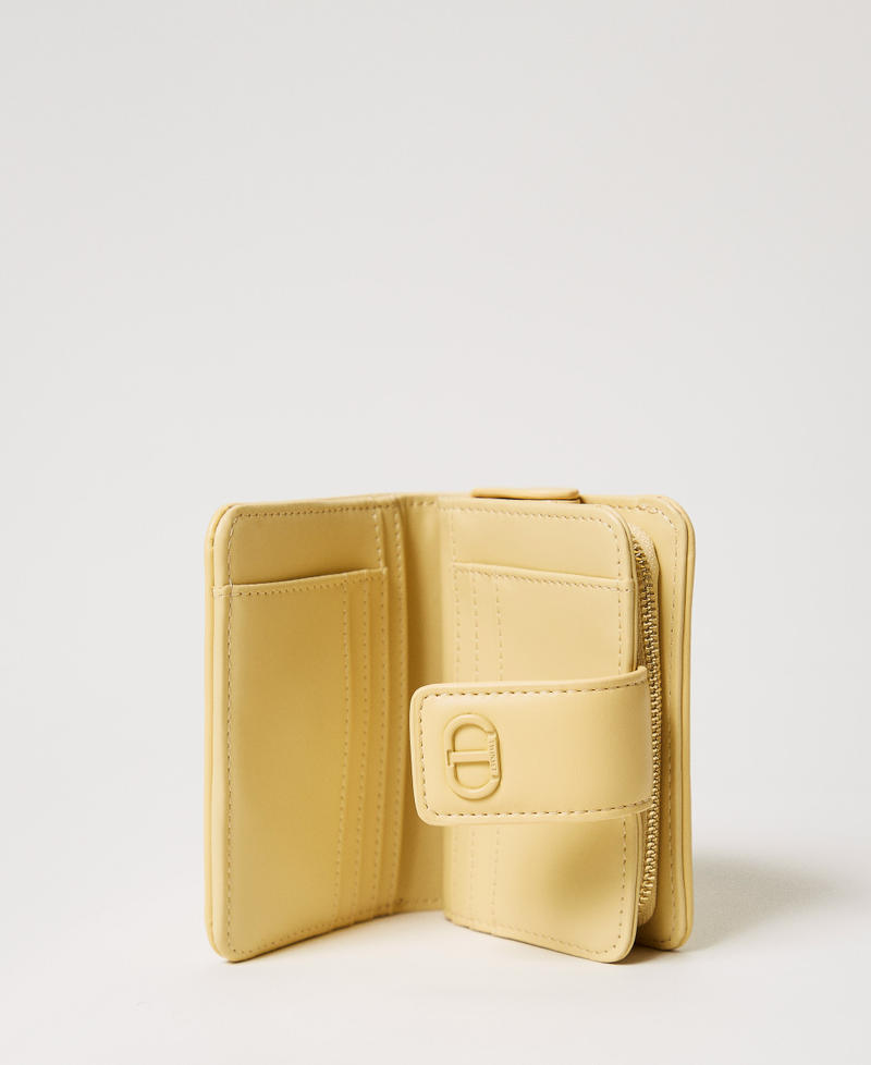 Zip around wallet with Oval T Pale Yellow Woman 251TB7236_12144_03