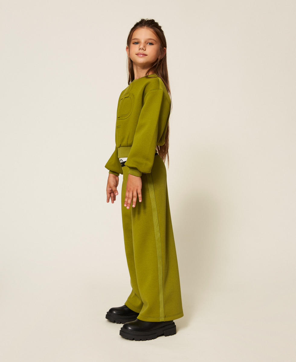 Pantalon palazzo en scuba Olive Oil Fille 252GJ2058_12576_02