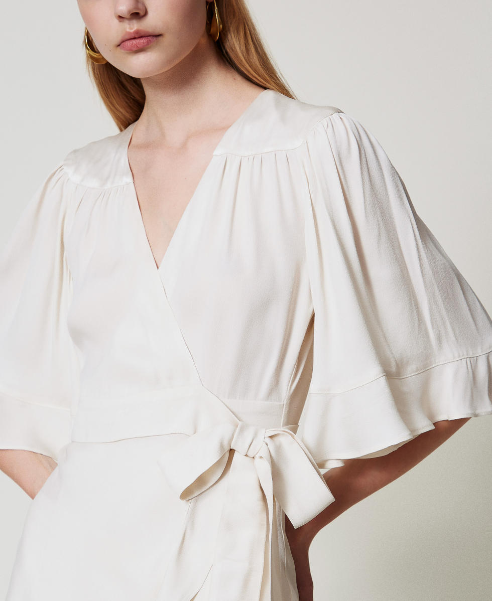 Satin wrap blouse