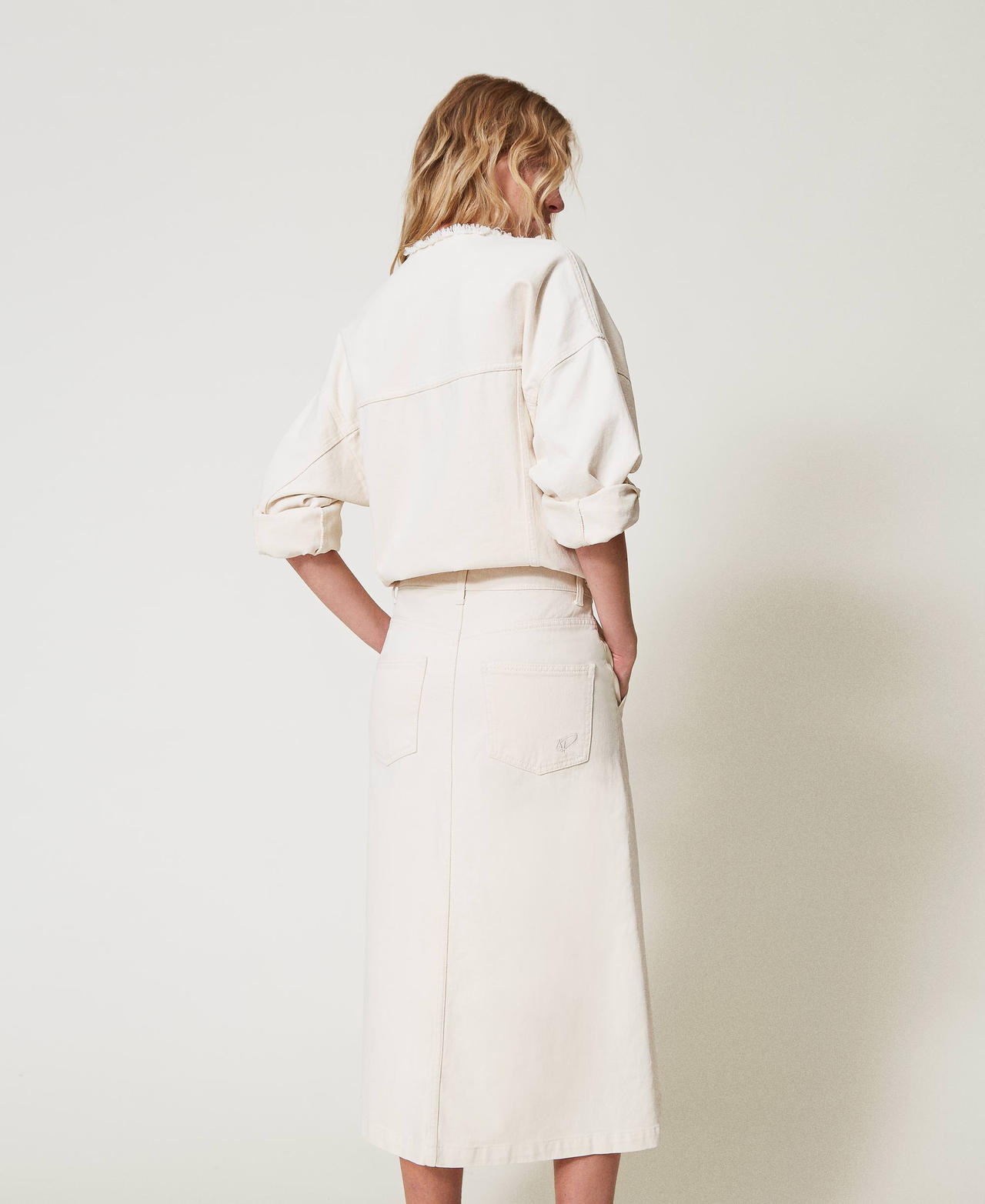 Gonna in bull con cotone organico Beige "Angorra" Donna 251AP2363_12114_02