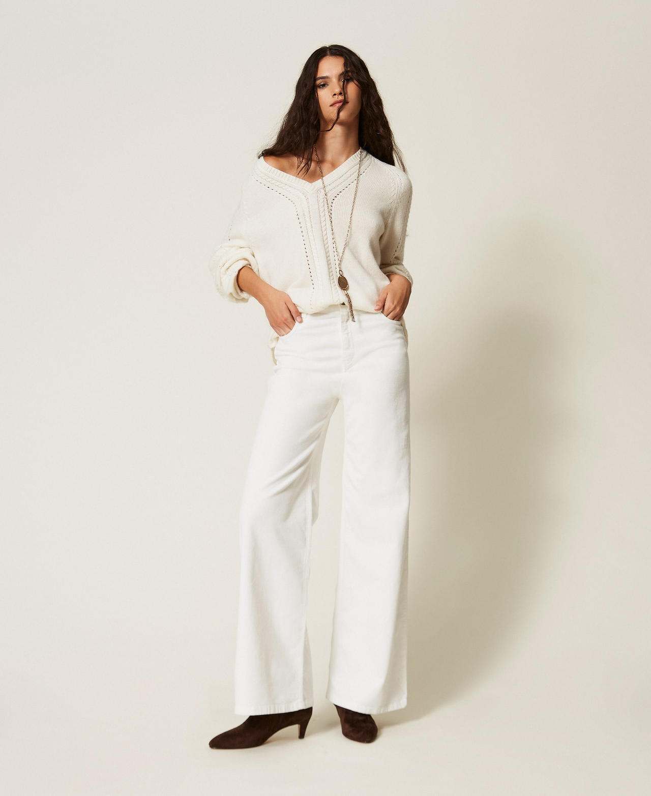 Pantalon ample en velours côtelé