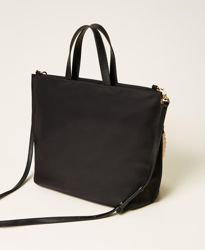 Bolso shopper con logotipo Negro Mujer 261TB7520_00006_03
