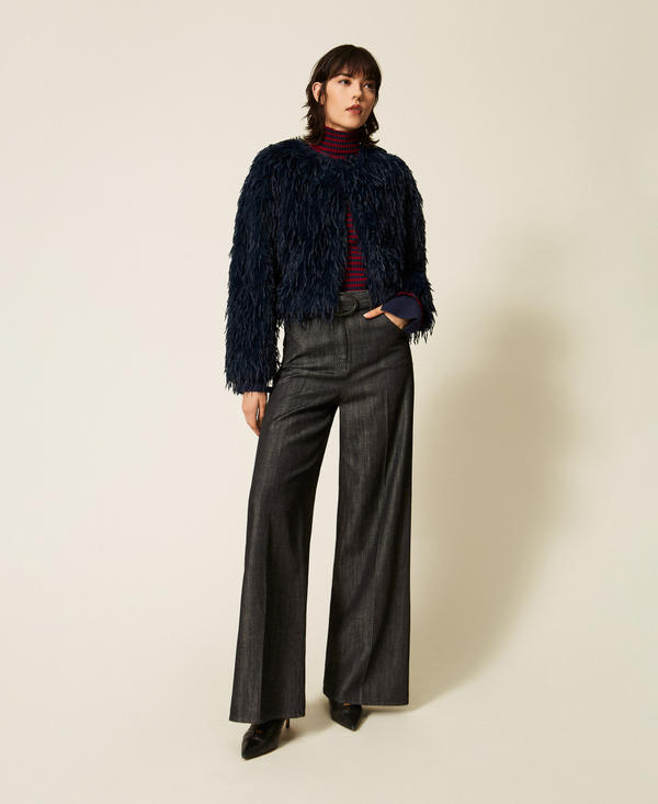 Giacca corta in faux fur