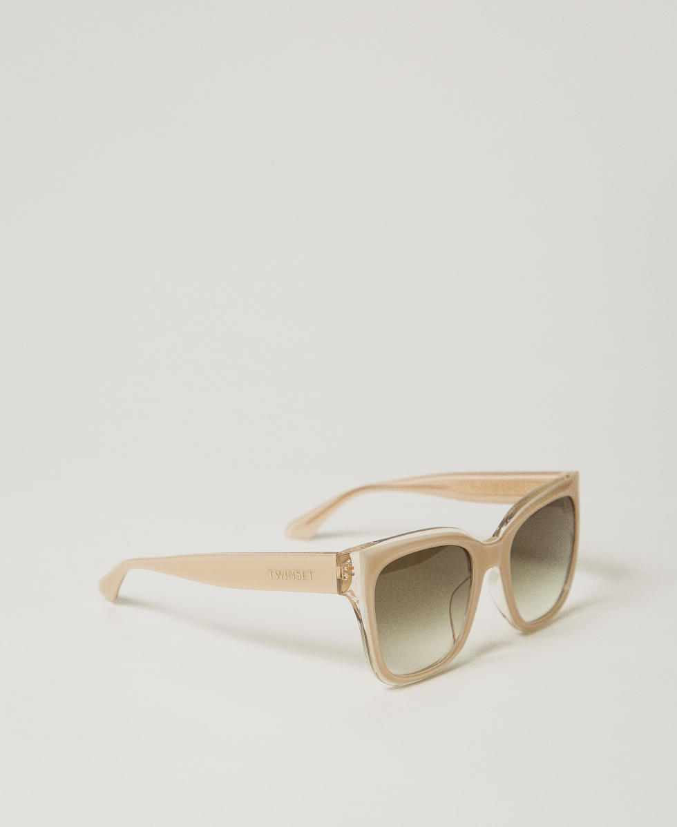 Occhiali da sole geometrici Crystal White / Brown / Beige Parts Donna 999TZ5061_12469_02