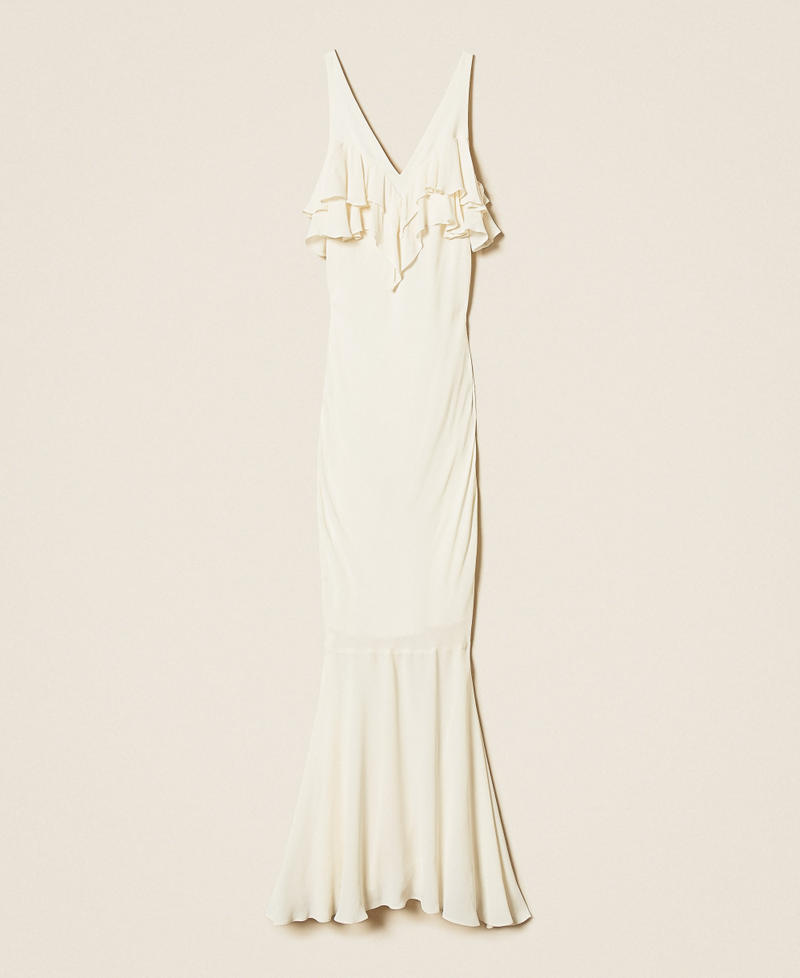 Длинное ярусное платье из крепа Перламутр женщина 261TT2070_00059_S0