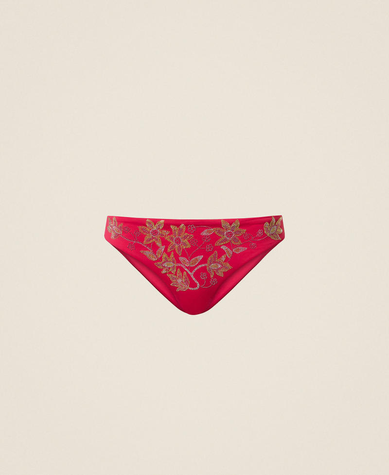Brazilian bikini bottom with studs Cyclamen Fuchsia Woman 261LBMA77_13188_S0