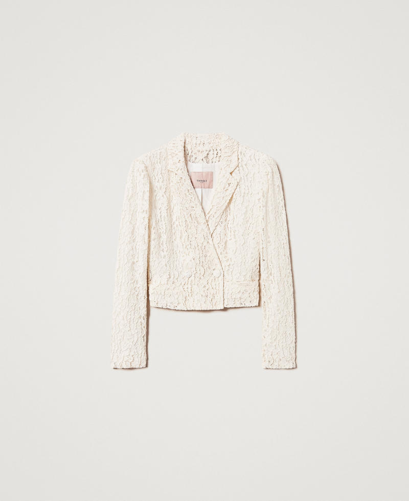 Boxy blazer in floral lace White Snow Woman 251TT2013_00282_S0