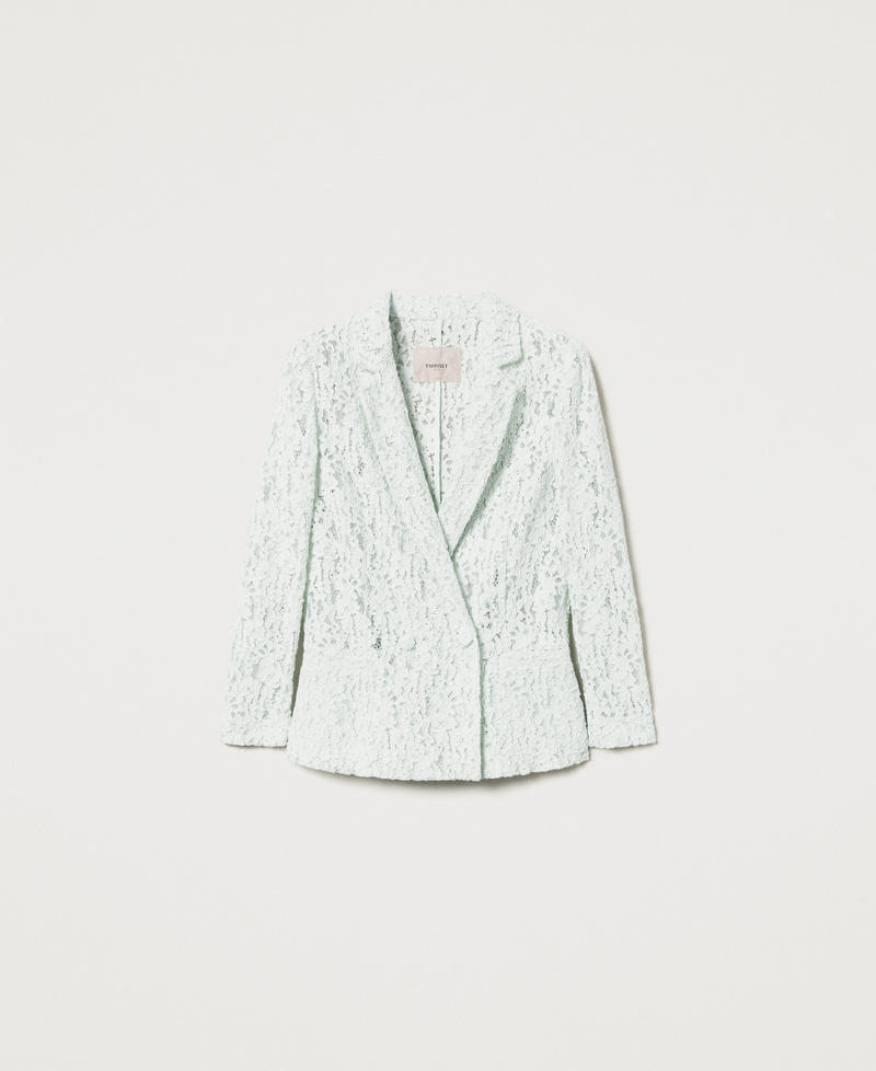 Floral lace blazer Water Green Woman 251TT2012_12371_0S