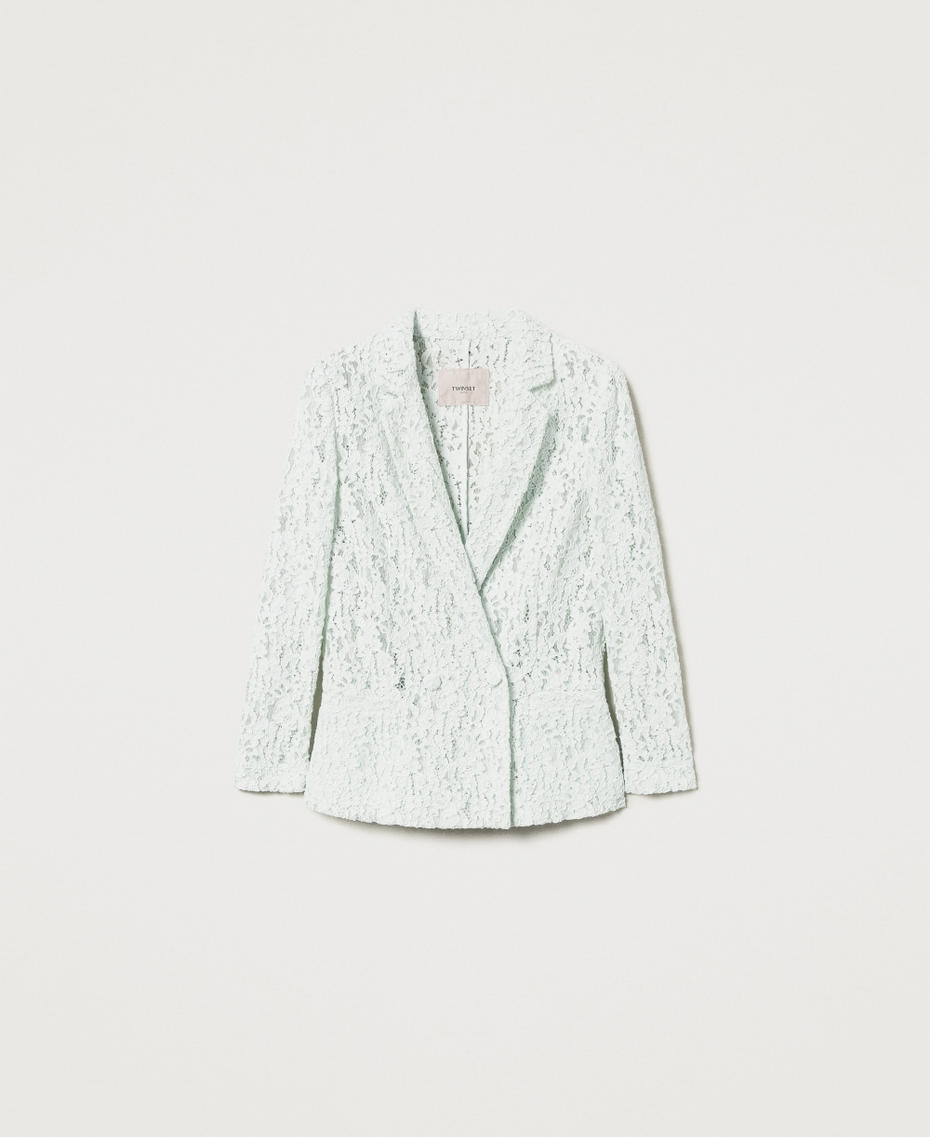 Floral lace blazer Water Green Woman 251TT2012_12371_S0