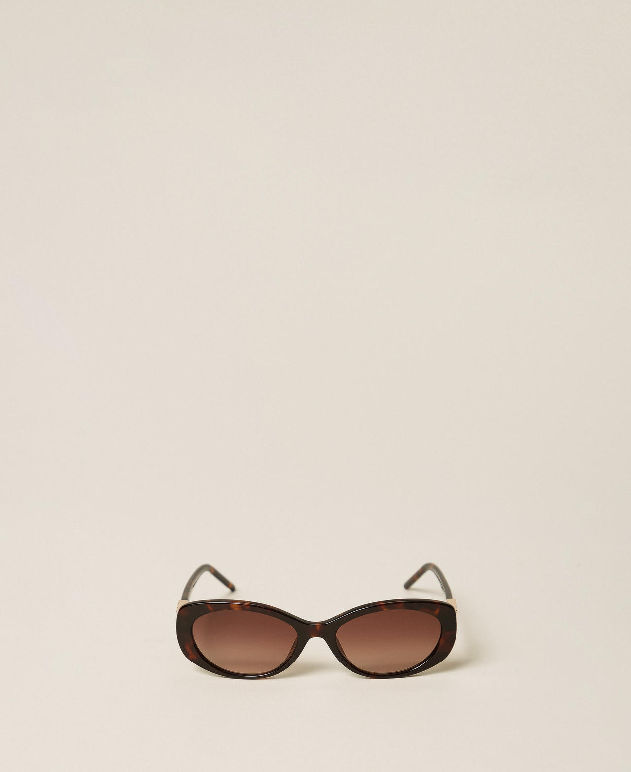 Lunettes de soleil ovales en acétate