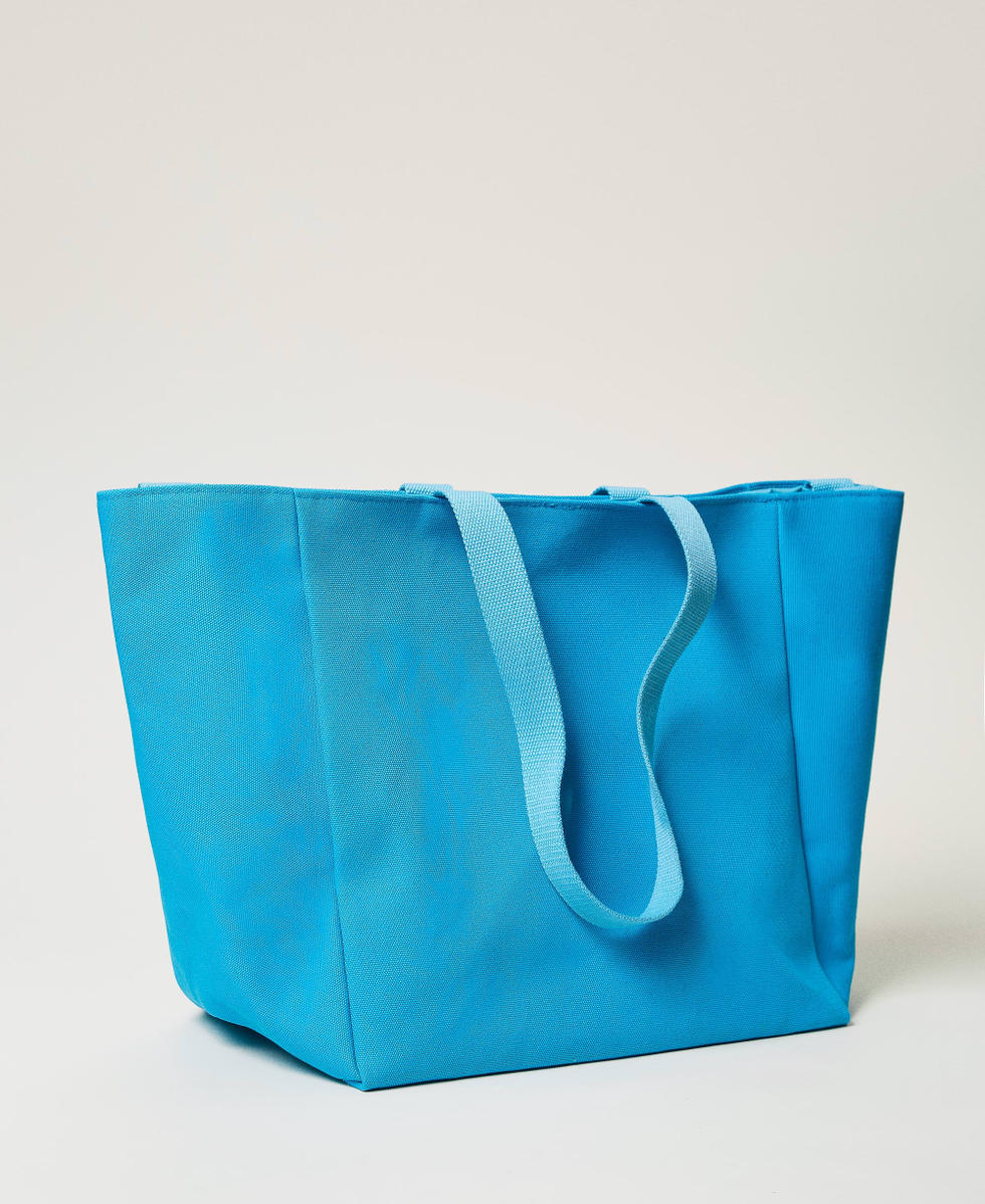 Canvas shopper bag Turquoise Woman 251LB7ACC_12132_03