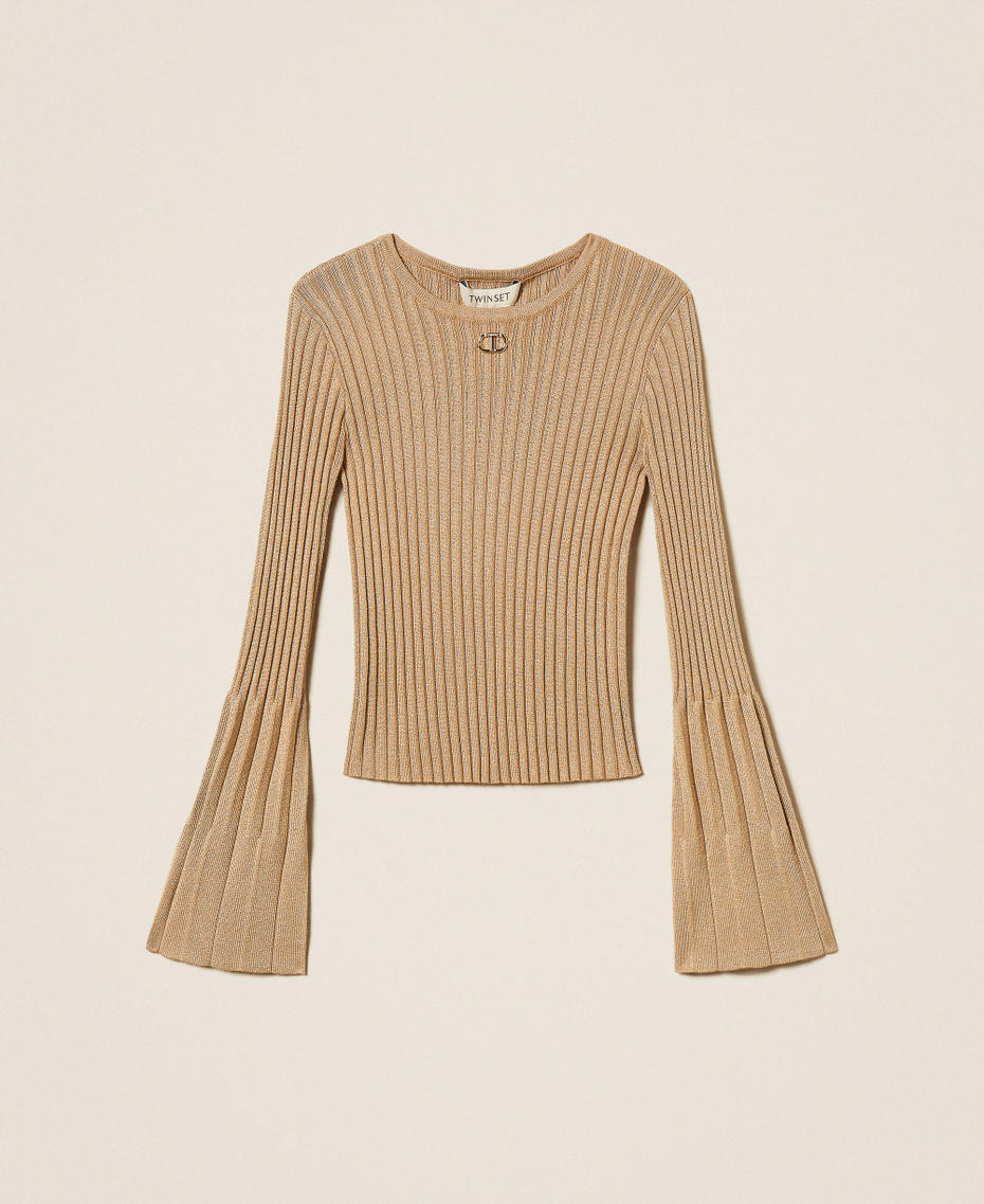 Pull plissé avec lurex Or « Gold Pleats » Fille 252GJ3111_12736_S0
