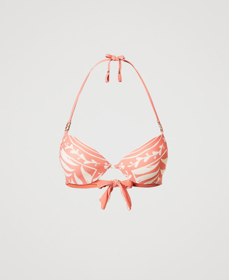Push-up-Bikinitop mit Foulardprint Foulard-Print Coral Sunset / Coral Sunset Frau 251LMMX44_12487_S0