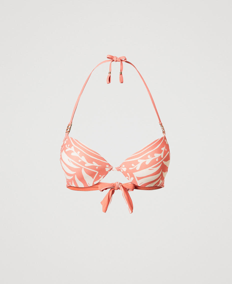 Push-up-Bikinitop mit Foulardprint Foulard-Print Coral Sunset / Coral Sunset Frau 251LMMX44_12487_S0