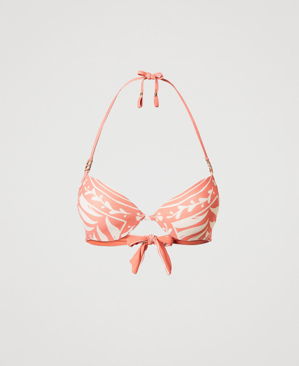 Push-up-Bikinitop mit Foulardprint