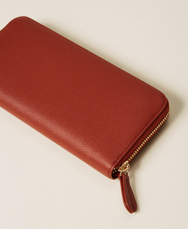 Zip-around wallet with logo