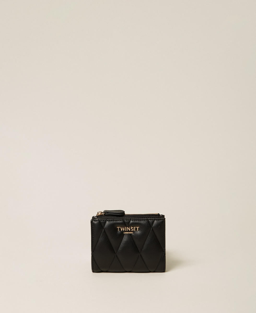 Quilted faux leather wallet Black Woman 261TB7286_00006_01