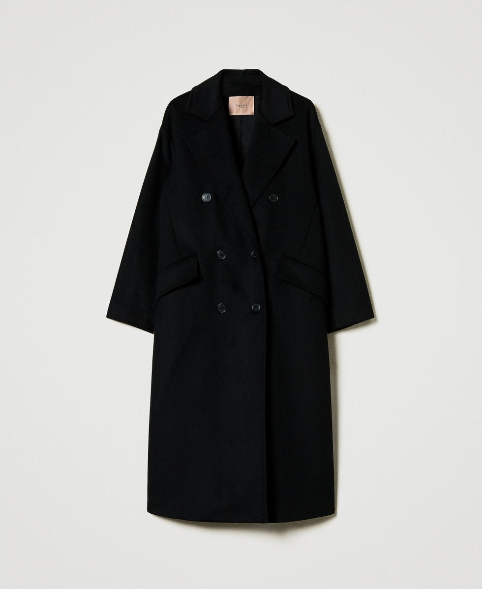 Wool blend loose fit coat