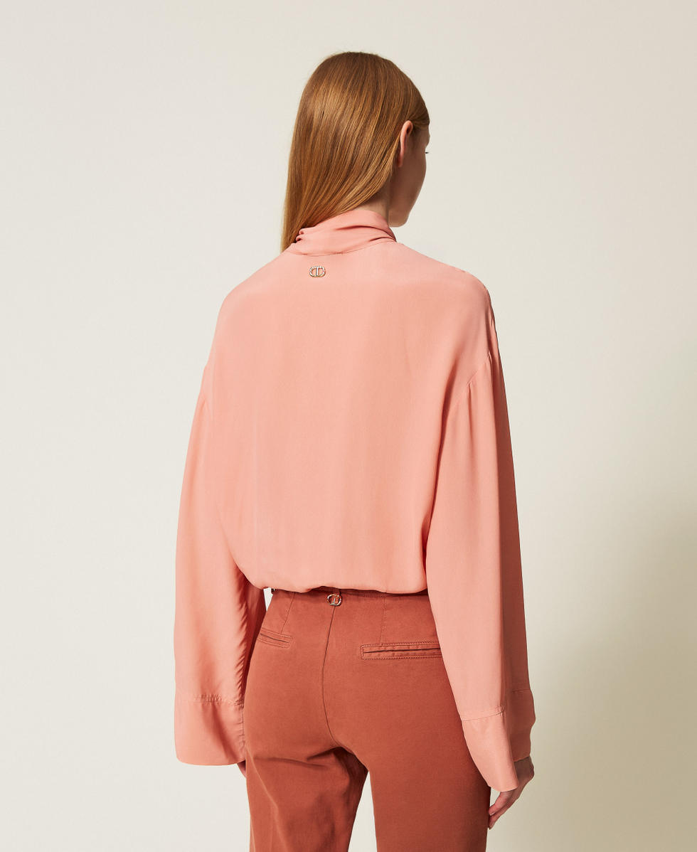 Chemise en crêpe de Chine Rose Poudre Femme 252TF2083_00916_03