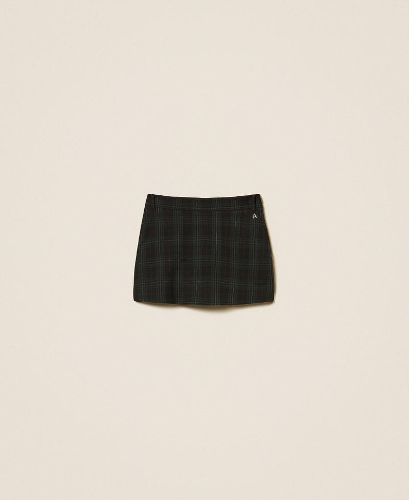 Tartan shorts with panel Daily Tartan Green Woman 252AT2135_12451_S0