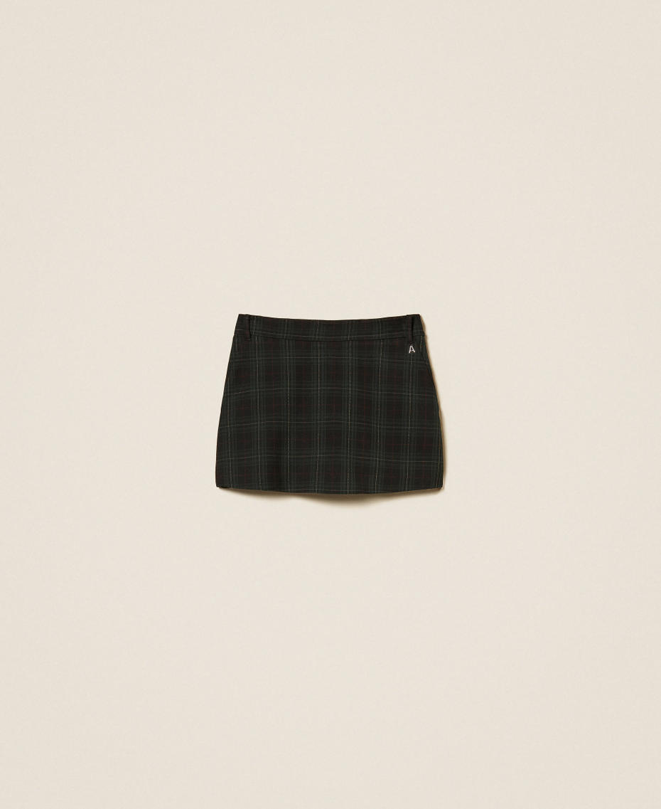 Tartan shorts with panel Daily Tartan Green Woman 252AT2135_12451_S0
